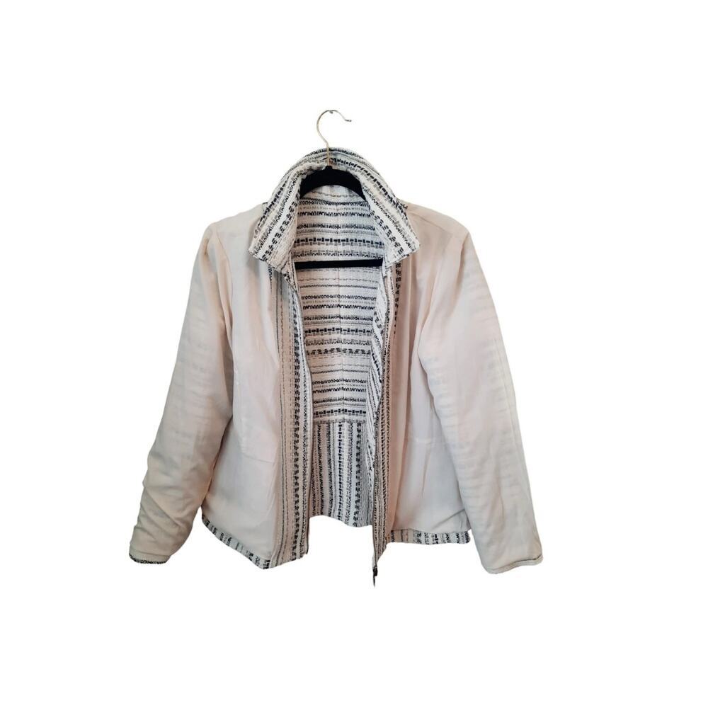 Chico's Sz. 3 (16-18) Black/Taupe/Cream Fully Lined Zippered Jacket Plus size - Picture 12 of 13